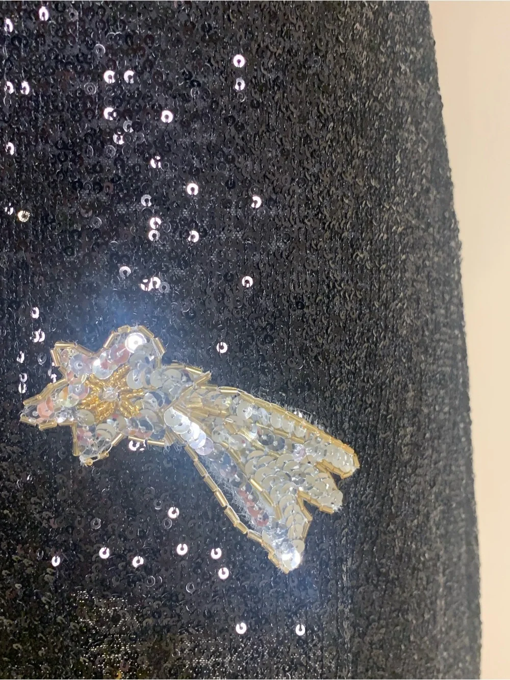 EastnWest Sequin Star Mini Dress Celestial Moon Black Size S - Picture 4 of 10